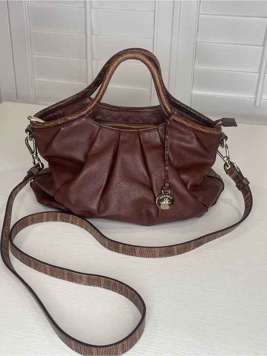 Brahmin Handbags - Brahmin Leather Pleated Satchel Bag with Removable Crossbody Strap